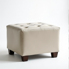 Glamour Haven Tufted Linen Ottoman Glamour Haven Tufted Linen Ottoman