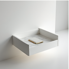 GlamourNest White Lacquer Floating Desk Shelf GlamourNest White Lacquer Floating Desk Shelf