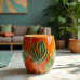 Glamour Grove Hand-Painted Ceramic Stool