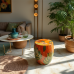 Glamour Grove Hand-Painted Ceramic Stool